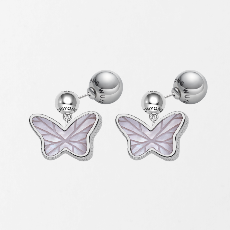 Pink Butterfly Earrings