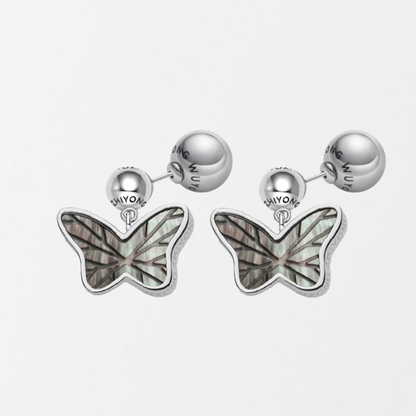 Gray Butterfly Earrings